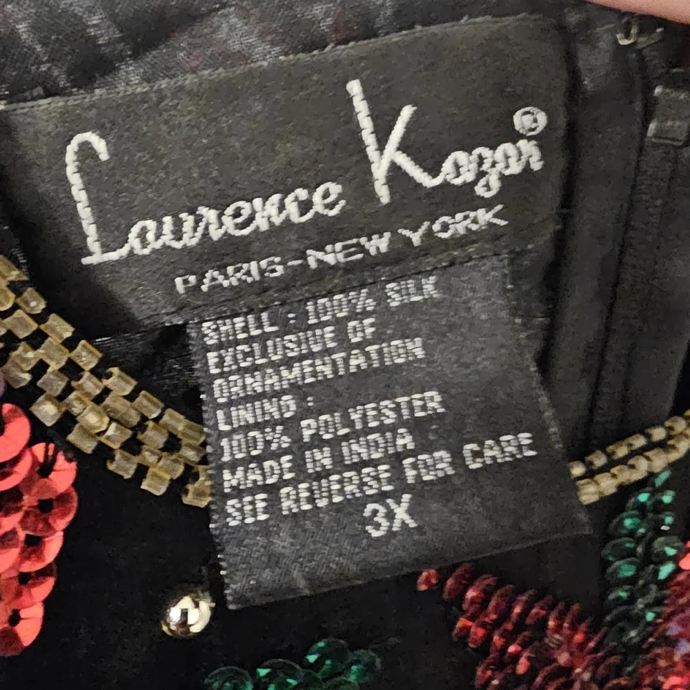 Laurence Kazar Sequin Poinsettia Christmas top Sz 3XL - Picture 4 of 7